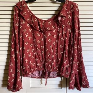 American Eagle Burnt Orange Flared Long Sleeve